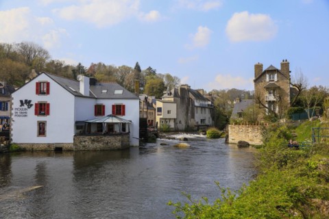 Artists' village of Pont-Aven in the Cornouaille at the beginning of the estuary of the river Aven into the Atlantic Ocean
