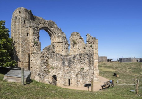 12th century St Vincent's chapel at the medieval Chateau de Tiffauges