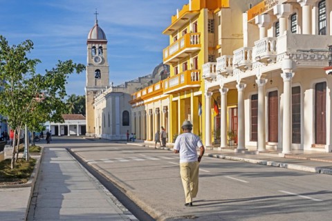 San Salvador de Bayamo church and Manuel Munoz Cedeno Provincial Museum in the city Bayamo