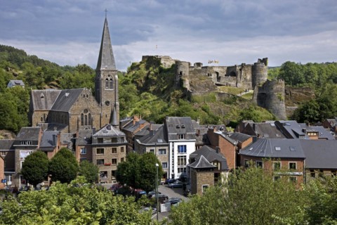 The castle and church of La Roche-en-Ardenne