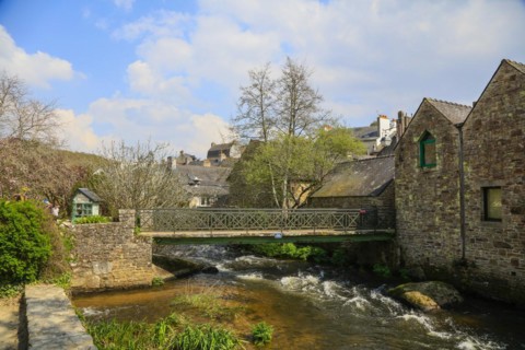 Artists' village of Pont-Aven in the Cornouaille at the beginning of the estuary of the river Aven into the Atlantic Ocean