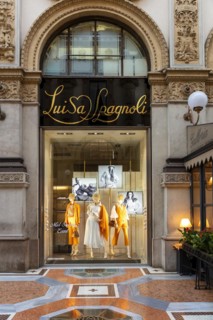 Luisa Spagnoli luxury shop window in Galleria Vittorio Emanuele II