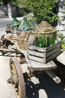 Still Life with Basket Bottles