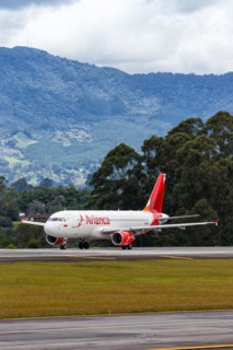 An Avianca Airbus A320 aircraft with registration N411AE at Medellin Rionegro Airport