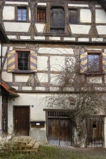 Historic half-timbered building of the complex of the former Benedictine monastery of Blaubeuren