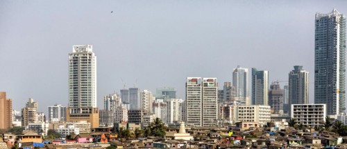 Modern skyline with skyscrapers