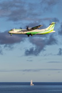 An ATR 72-600 aircraft of Binter Canarias with registration EC-MVI at Lanzarote Airport