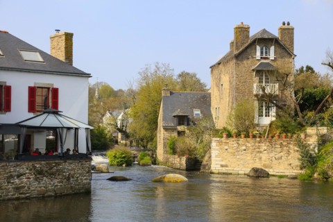 Artists' village of Pont-Aven in the Cornouaille at the beginning of the estuary of the river Aven into the Atlantic Ocean