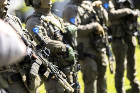 Members of the special unit Zentrale Unterstuetzungsgruppe Zoll
