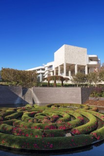Park with fountain at the Getty Center