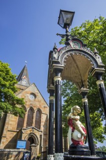 Anderson Memorial Drinking Fountain in front of the Dornoch Cathedral