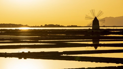 Windmill at sunset