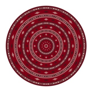 Tunisian embroidery inspired round design element