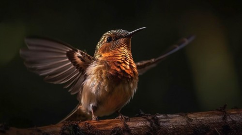 The beautiful endangered rufous hummingbird