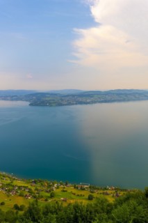 Aerial View over Lake Lucerne and Mountain in Burgenstock
