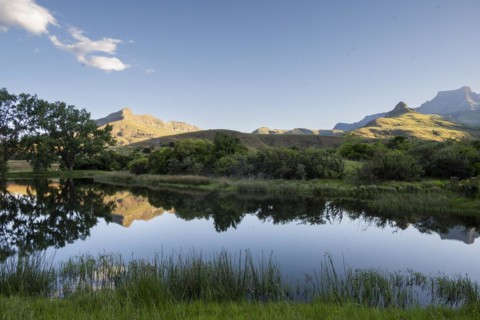 Amphitheatre with reflection in the lake