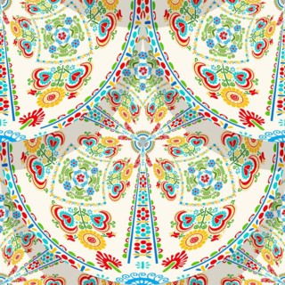 Seamless pattern design inspired by traditional Hungarian embroidery