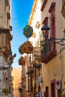 Christmas decorations in the alleys of Gallipoli