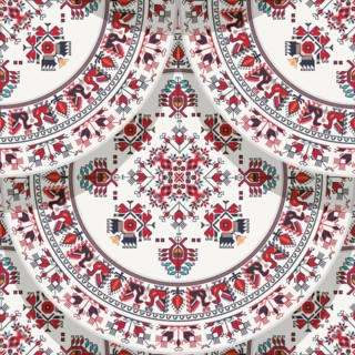 Traditional Bulgrarian embroidery seamless pattern
