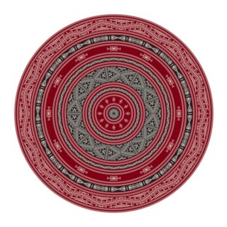 Tunisian embroidery inspired round design element