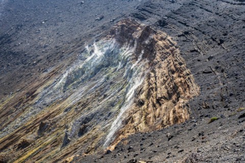 Sulphur fumes in the great crater
