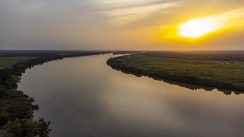 Evening light over River Gambia National Park