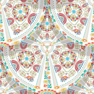 Seamless pattern design inspired by traditional Hungarian embroidery