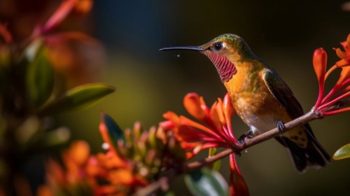 The beautiful endangered rufous hummingbird