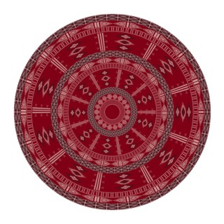 Tunisian embroidery inspired round design element