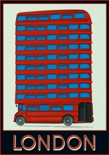 London bus satirical poster