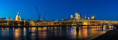 View of Millennium Bridge and St. Pauls Cathedral
