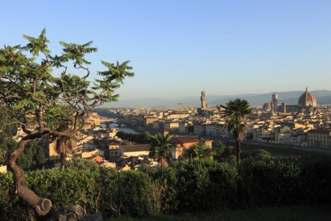 Blick am Abend vonm Piazzale Michelangelo am Abend