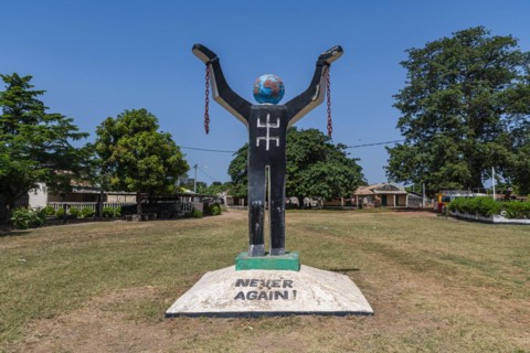 Monument at the Unesco site Kunta Kinteh or James island
