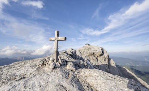 Secondary peak with summit cross