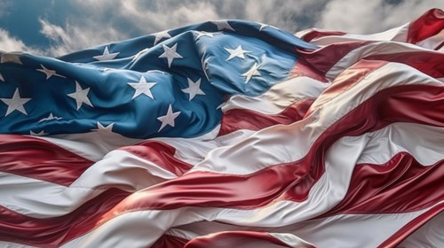 Silk american flag abstract