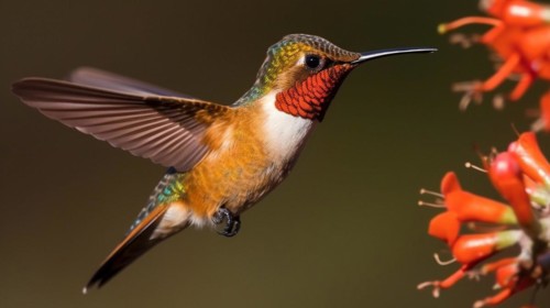 The beautiful endangered rufous hummingbird