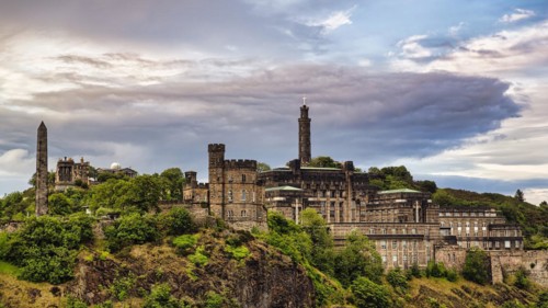 View of Calton Hill with Nelson Monument