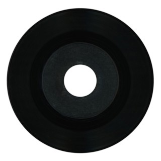 Black vinyl record with blank label isolated over white