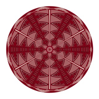 Tunisian embroidery inspired round design element
