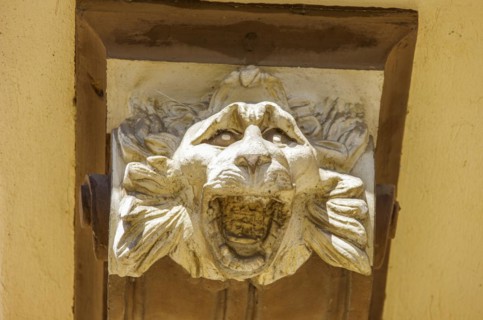 Details of a historic house facade