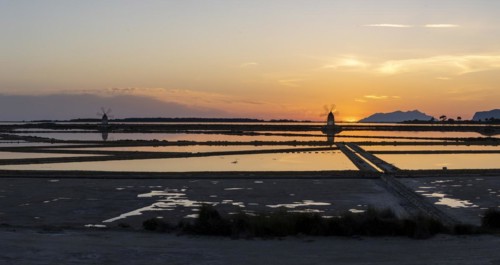 Windmill at sunset