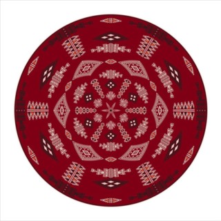 Tunisian embroidery inspired round design element
