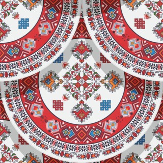 Traditional Bulgrarian embroidery seamless pattern