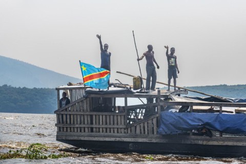 Riverboat on the Congo river