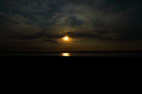 Dramatic cloudy sky at sunset