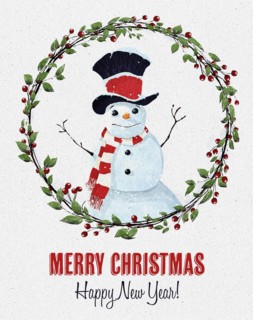 Vintage style brochure with snow holidays theme