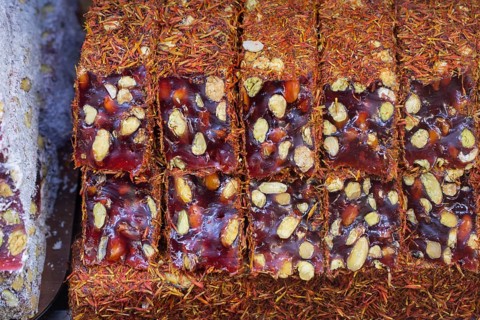 Load of traditional turkish delight lokum candy