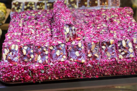 Load of traditional turkish delight lokum candy