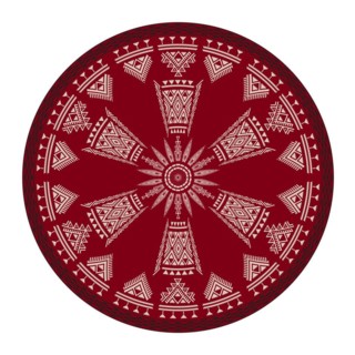 Tunisian embroidery inspired round design element