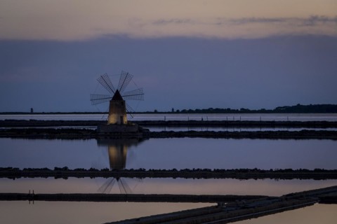 Windmill at sunset
